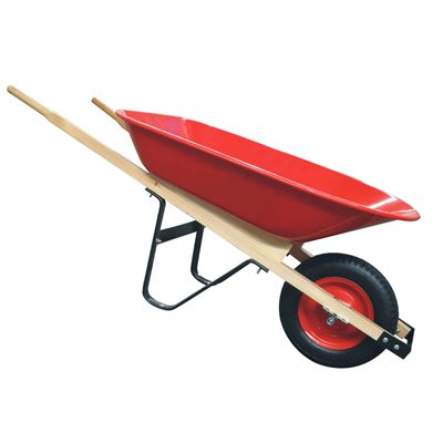 Gardeners Wheelbarrow 4 cu.ft Steel Tray Air Tire Wooden Handle