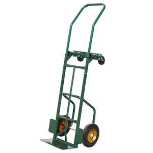 Convertible Hand Truck / 4-Wheel Cart with Solid Tires
