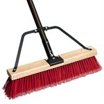 Ryno Medium Push Broom PVC 18in Red 60in Braced Handle