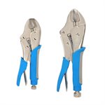 2PC Curved Jaw Locking Pliers Set