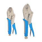 2PC Curved Jaw Locking Pliers Set