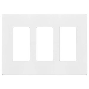 Decora 3-Gang Screwless Wall Plate White