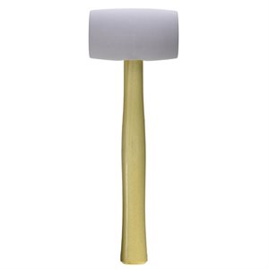 Rubber Mallet With Wood Handle 160z White Head