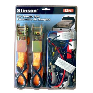 12PC Tie Down Assorted Styles Set