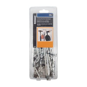 32Pc Pegboard Hooks Assorted ¼in