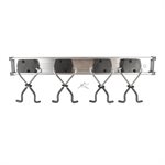 Wall Mount Rack with 4 Grip Hooks 18in