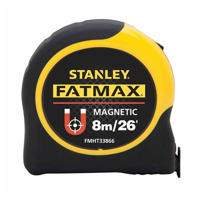 Tape Measure 26ft / 8m x 1¼in Metric / Imperial Magnetic Hook Fat Max