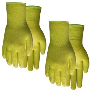 2PK Gloves Garden Ladies Bamboo Liner w / Latex Coated Palm