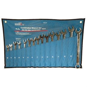 15PC Combination Wrench V-Groove Metric Set
