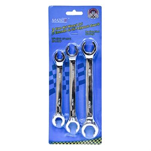 3PC Flare Nut Wrench Metric Set