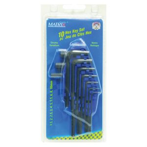 10PC Hex Key Cr-V Set - Metric