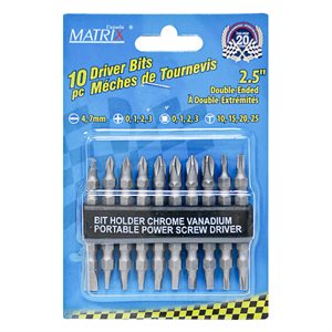 10PC Double Ended Drive Bits Set