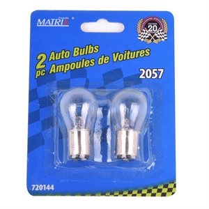 2PK Ampoules Miniatures Automobile No.2057 Transparentes