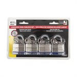 4PC Cadenas Laminé 40mm Clé Identique