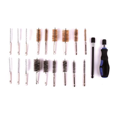 20PC Pipe Cleaning Brushes Kit Hex Shank 1 / 4in