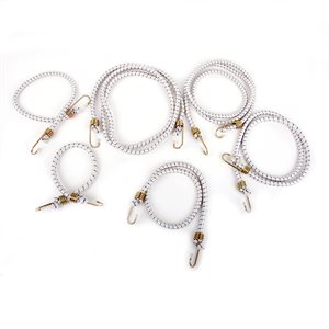 6PK Heavy Duty Bungee Stretch Cords 10mm White