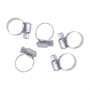 5pc Stainless Steel Hose Clamps 5 / 16in -¼in