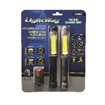 2PK LED Jumbo Pen Light Flashlight w / Pocket Clip 3 x AA Batteries