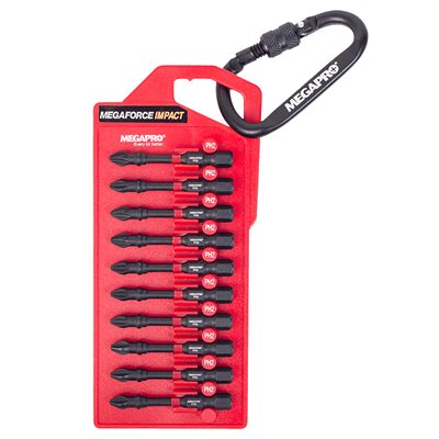Megaforce Impact Bit Assorted 10PC With A Clip