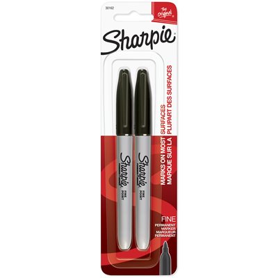 2PK Permanent Marker Fine Tip Black