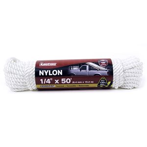 Twisted Nylon Rope 1 / 4" x 50' White