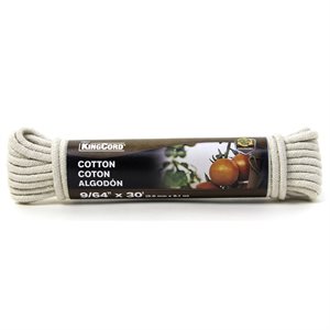 Braided Cotton Rope 9 / 64" x 30' Natural