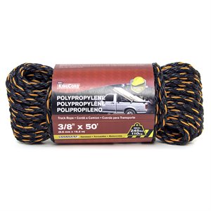 Twisted Poly Rope Truck 3 / 8" x 50' Orange / Black