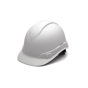 Hardhat RidgeLine; Cap Style 4 Pt Ratchet Suspension White Graphite Pattern