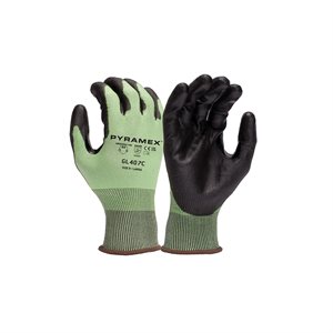 1DZ Work Glove PU Dipped 18ga PMXTECK HPPE Cut Resist Liner Large