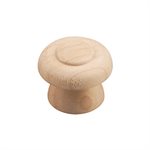 2Pk Wood Knob Unfinished 1½in (Pair)