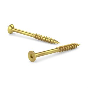 Screw Deck Yellow Pleated N°8 x 1 ½in 100 / Pk