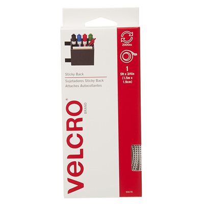 Ruban Velcro 5Pd ¾po X Velcro Blanc 90678po