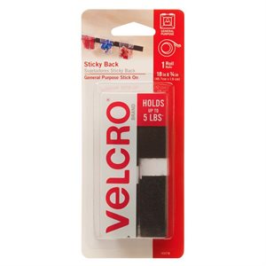 Velcro® Sticky Back Tape ¾in x 18ft Black