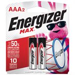 2PK Energizer MAX AAA Batteries; Triple A Alkaline Batteries