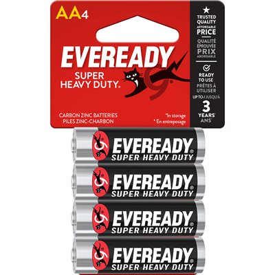 4PK Eveready Super Heavy Duty AA Battery