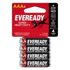 4PK Eveready Super Heavy Duty AAA Battery