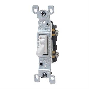 Toggle Framed Single-Pole AC Quiet Switch White