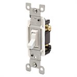 Toggle Framed 3-Way 3 Pole AC Quiet Switch White