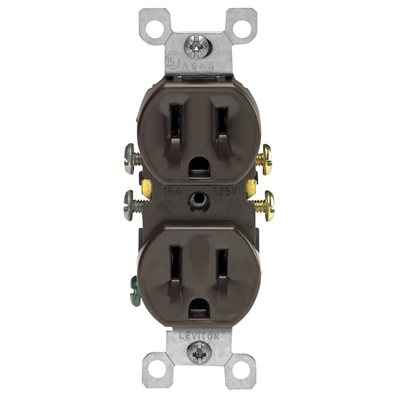 Duplex Receptacle 2 Pole 3 Wire Brown