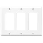 Plaque Murale Decora Duplex GFCI 3-Gang Blanc