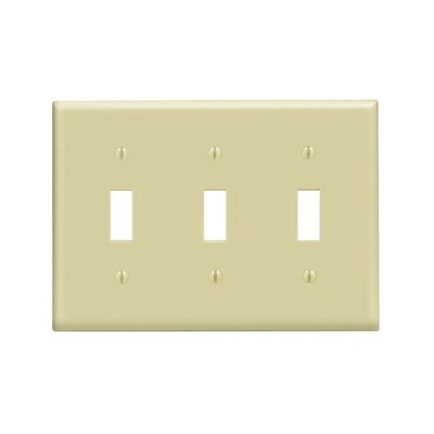 Toggle Switch Wall Plate 3-Gang Ivory