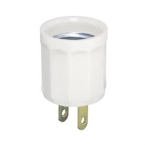 Lamp Socket Non-Grounded 2-Wire Plug-In Ivory