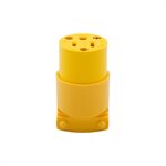 Electrical Plug Round Female Grounding 15A-125V 3-Wire Yellow