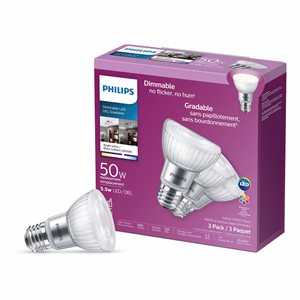 3PK Dimmable LED Light Bulb 5.5w (50w) Indoor PAR20 Flood