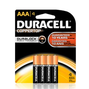 4PK Duracell Alkaline Battery AAA