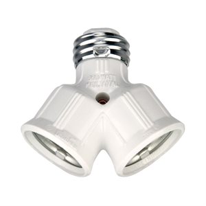 Lamp Socket Adapter 1-to-2 Sockets Brown