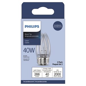 2PK Ampoule Incandescente B13 pour Lustre Décoratif 40W