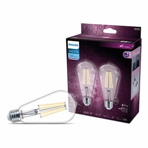 2PK Bulbs ST19 Decorative LED 8W=75W E26 Daylight