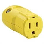 Electrical QuickGrip Female Connector 15A-125V 3-Wire Yellow