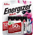 4PK Energizer MAX AA Batteries; Double A Alkaline Batteries